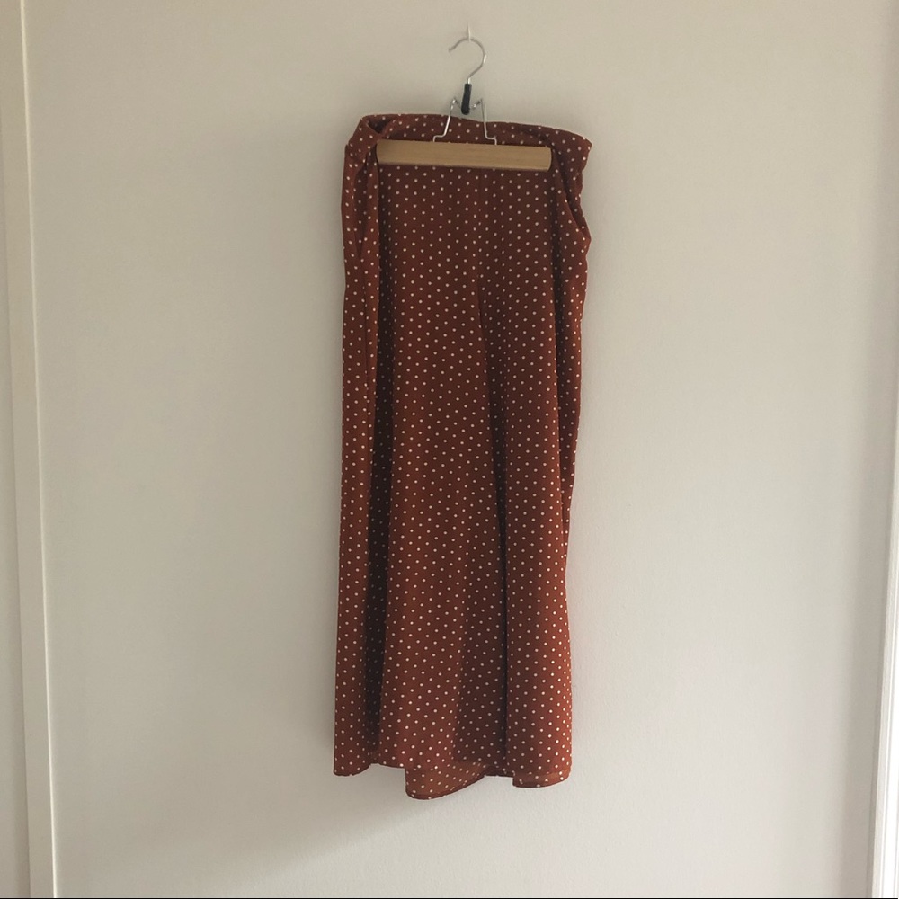 Wide leg polka dot pants